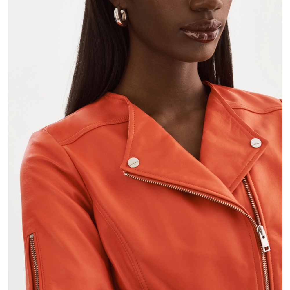 🍊 NWT Cropped leather Biker Jacket - Picture 5 of 8
